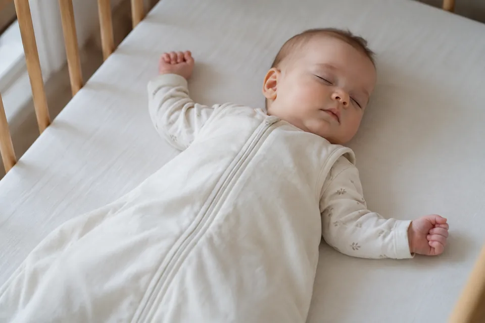 Schlafendes Baby im eigenen Bett